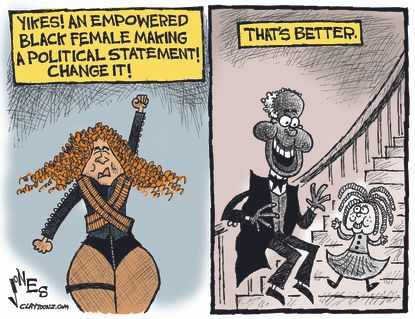 Editorial Cartoon U.S. Beyonce Superbowl 2016