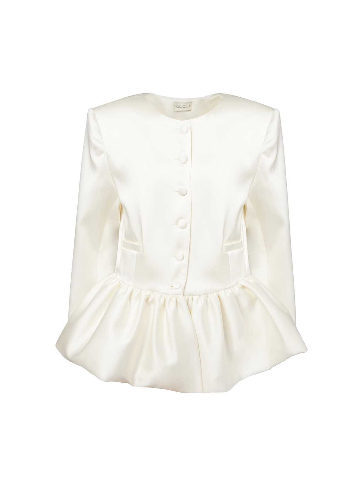 The New Arrivals Ilkyaz Ozel, Meringue Ruffled Satin Jacket