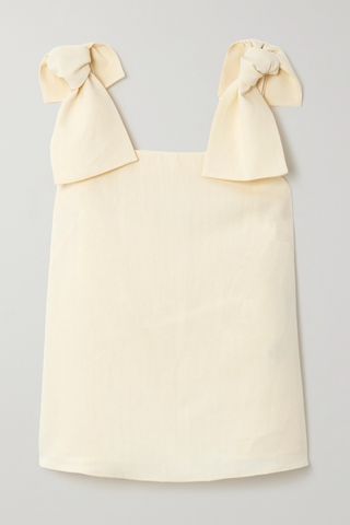 Bow-Detailed Linen-Canvas Top