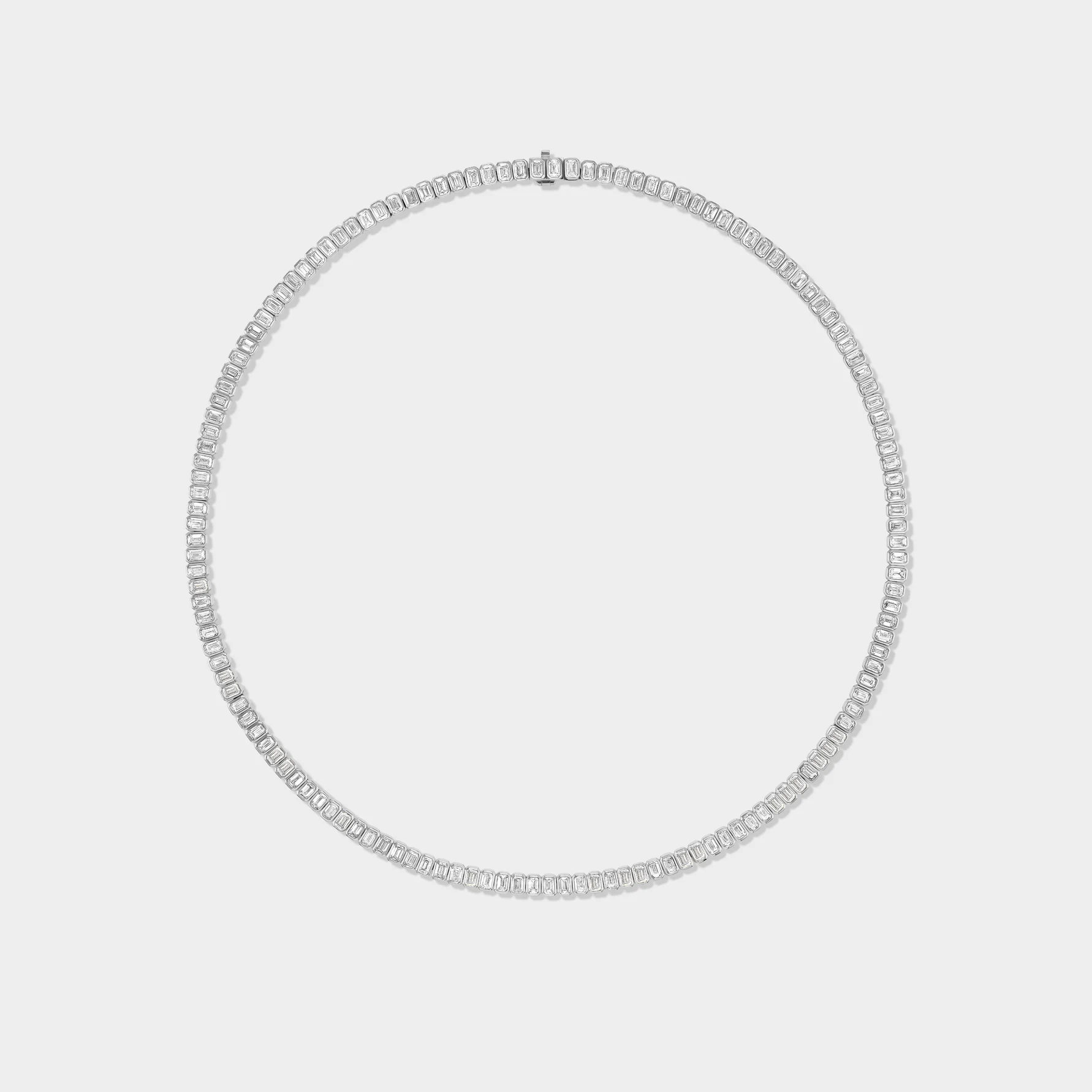 Fiametta, Emerald Bezel Tennis Necklace