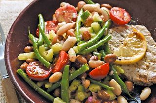 Mixed bean salad with mustard dressing