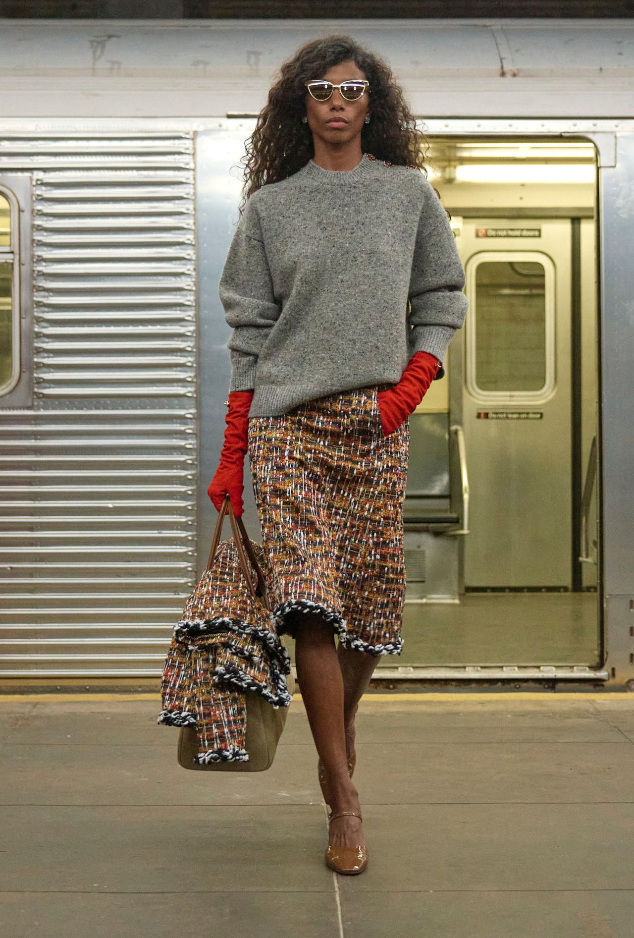 models walk the subway runway for the chanel metiers d'art 2026 show in new york city