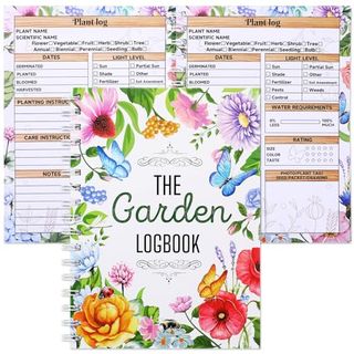 Harloon Garden Planner and Log Book Floral Garden Journal Guided Tracker Notebook Gardening Diary Planner for Garden Enthusiasts Farmers Record Plant Growing Profile,100 Sheets,6.3 X 8.7 Inch (cute)