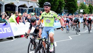 Tinkoff's Adam Blythe wins from Mark Cavendish