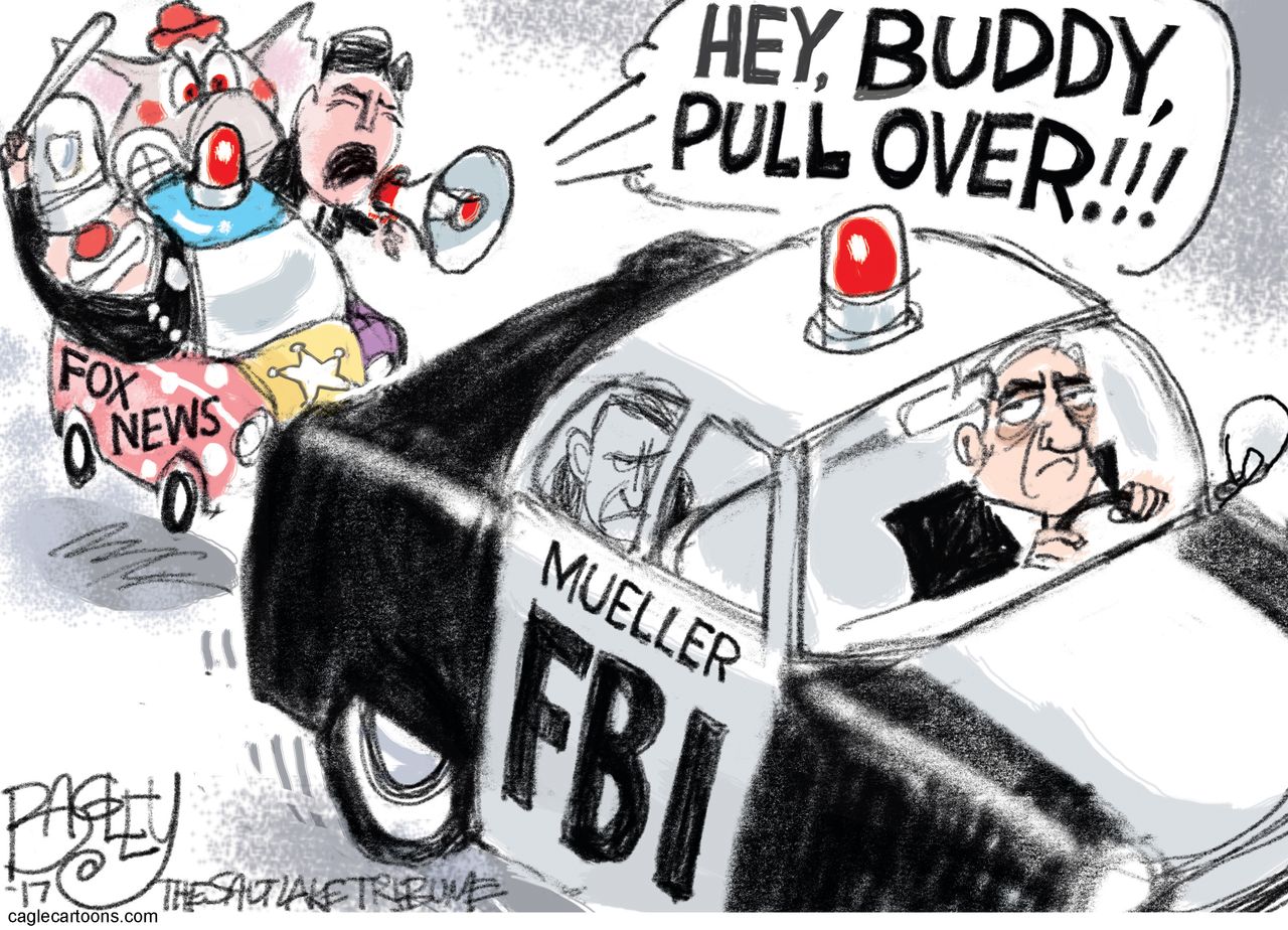 Political cartoon U.S. FBI Robert Mueller probe Russia Fox News