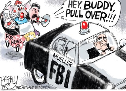 Political cartoon U.S. FBI Robert Mueller probe Russia Fox News