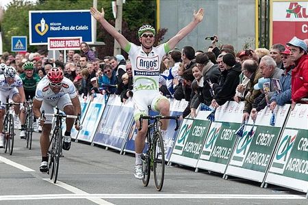 John Degenkolb (Argos-Shimano) won ahead of Danilo Napolitano