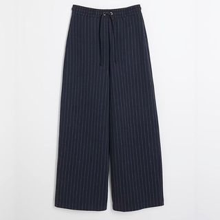 Navy pinstripe trousers