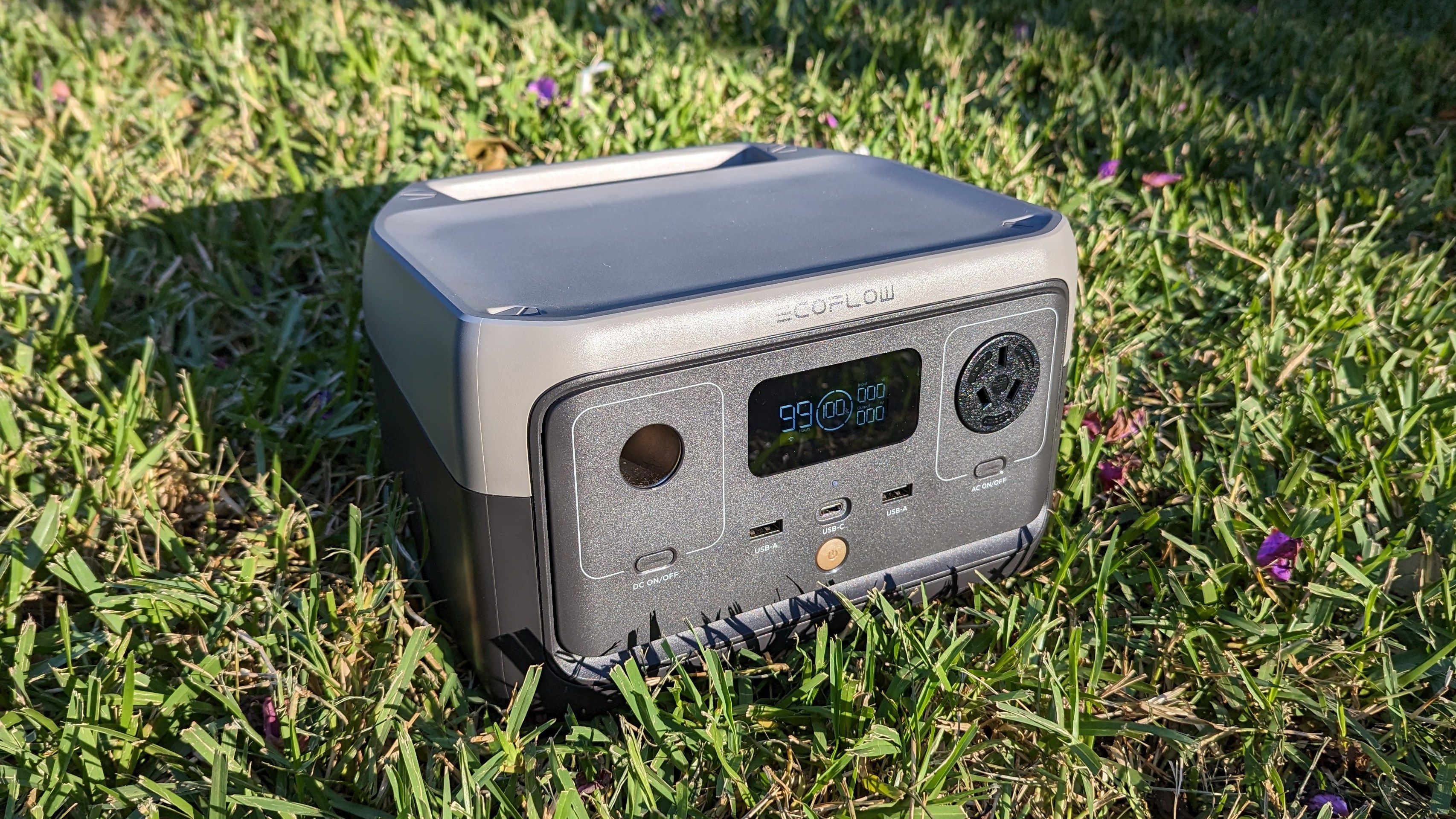 EcoFlow River 2 portable power station on a lawn