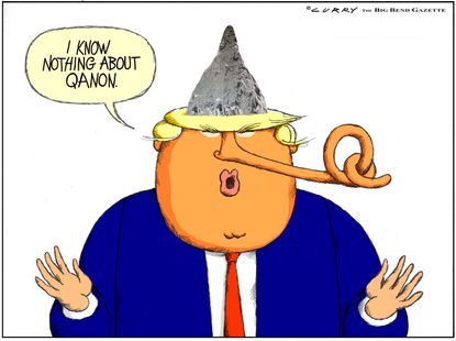 Political Cartoon U.S. Trump qanon