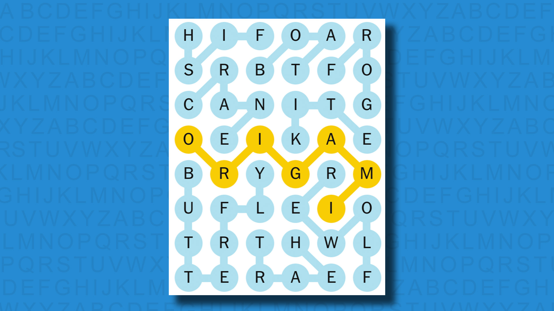 NYT Strands answers for game 505 on a blue background