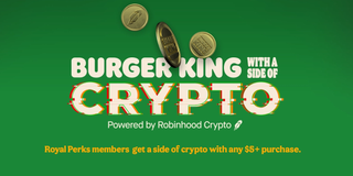 Burger King "A side of crypto" campaign banner.