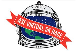 Exclusive Astronaut Scholarship Foundation medal for the virtual Space Rendezvous 5K race.