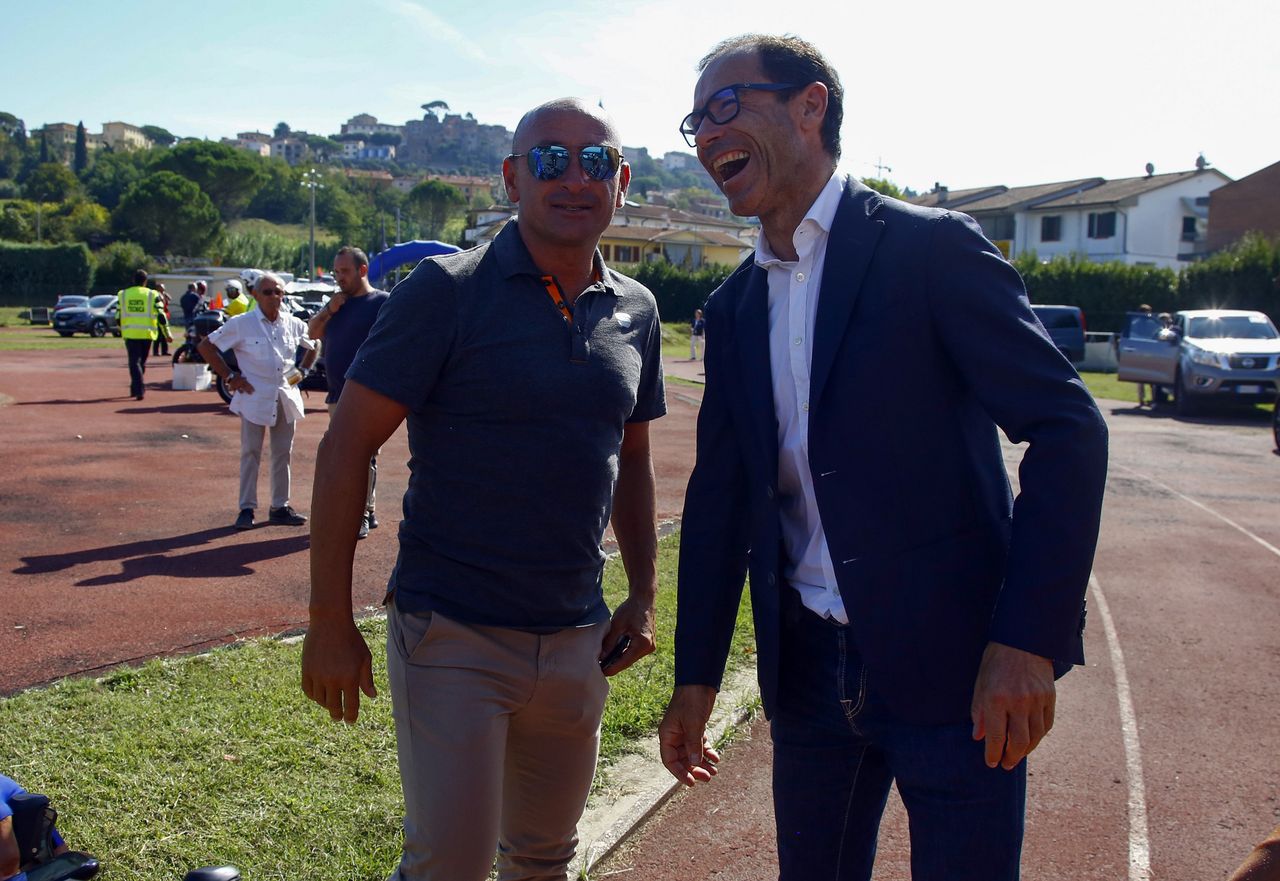 Paolo Bettini and Davide Cassani