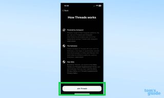An image depicting how to sign up for threads