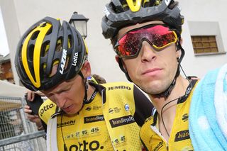 George Bennett and Robert Gesink after stage 20 at the Giro d'Italia
