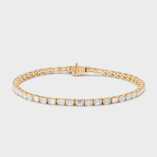 East West Emerald Cut Tennis Bracelet