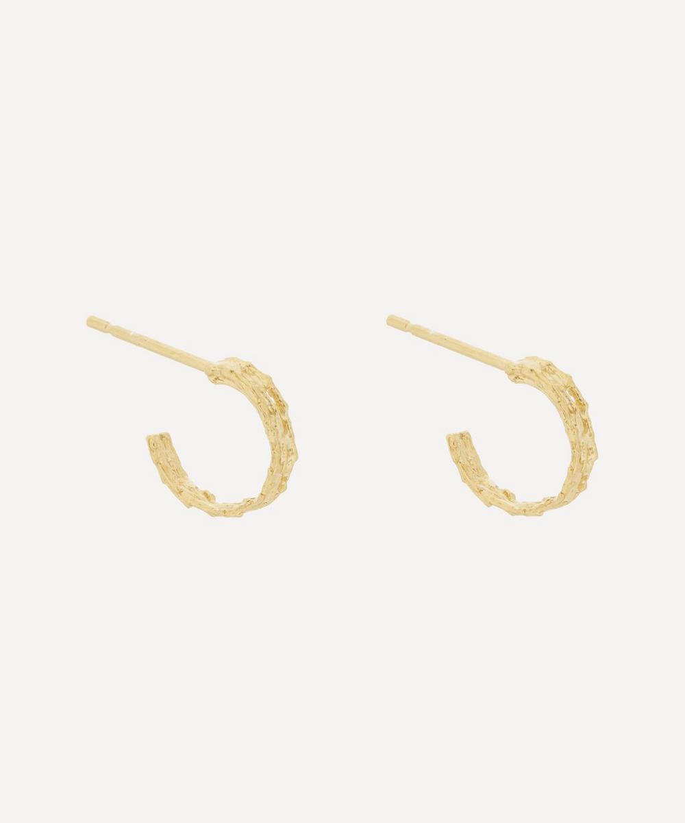 Gold-Plated Nest Structure Mini Hoop Earrings