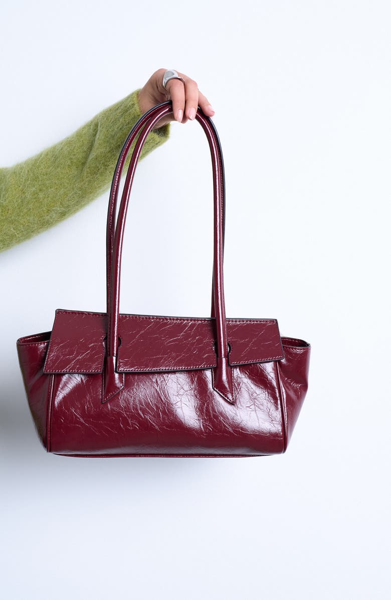 Faux Leather Flap Shoulder Bag