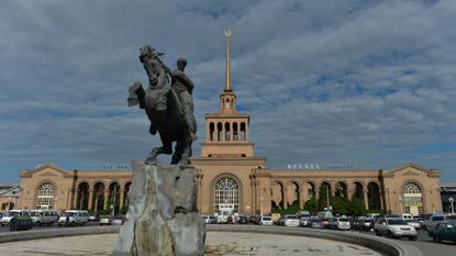 The Sasuntsi David monument in Yerevan, the capital of Armenia. 
