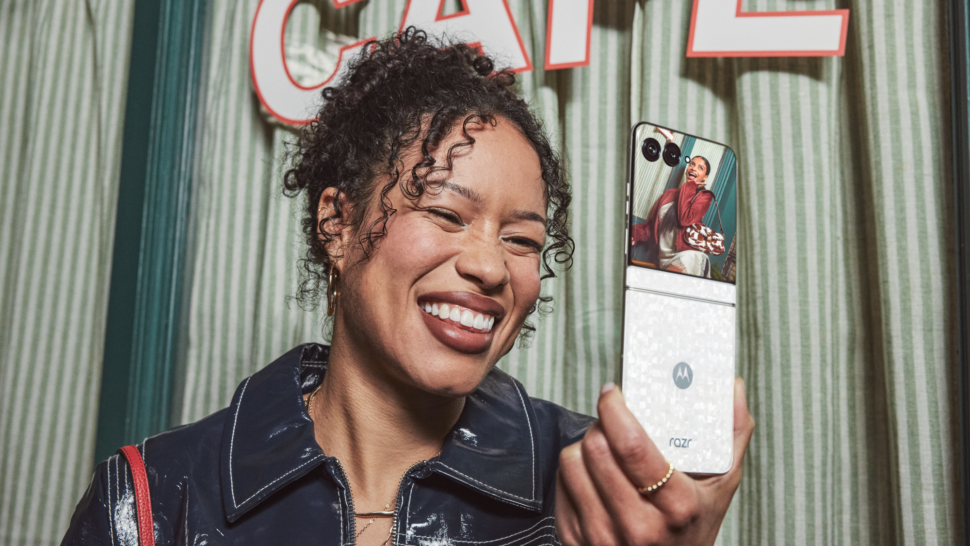 Motorola Razr 2026 held in the hand.