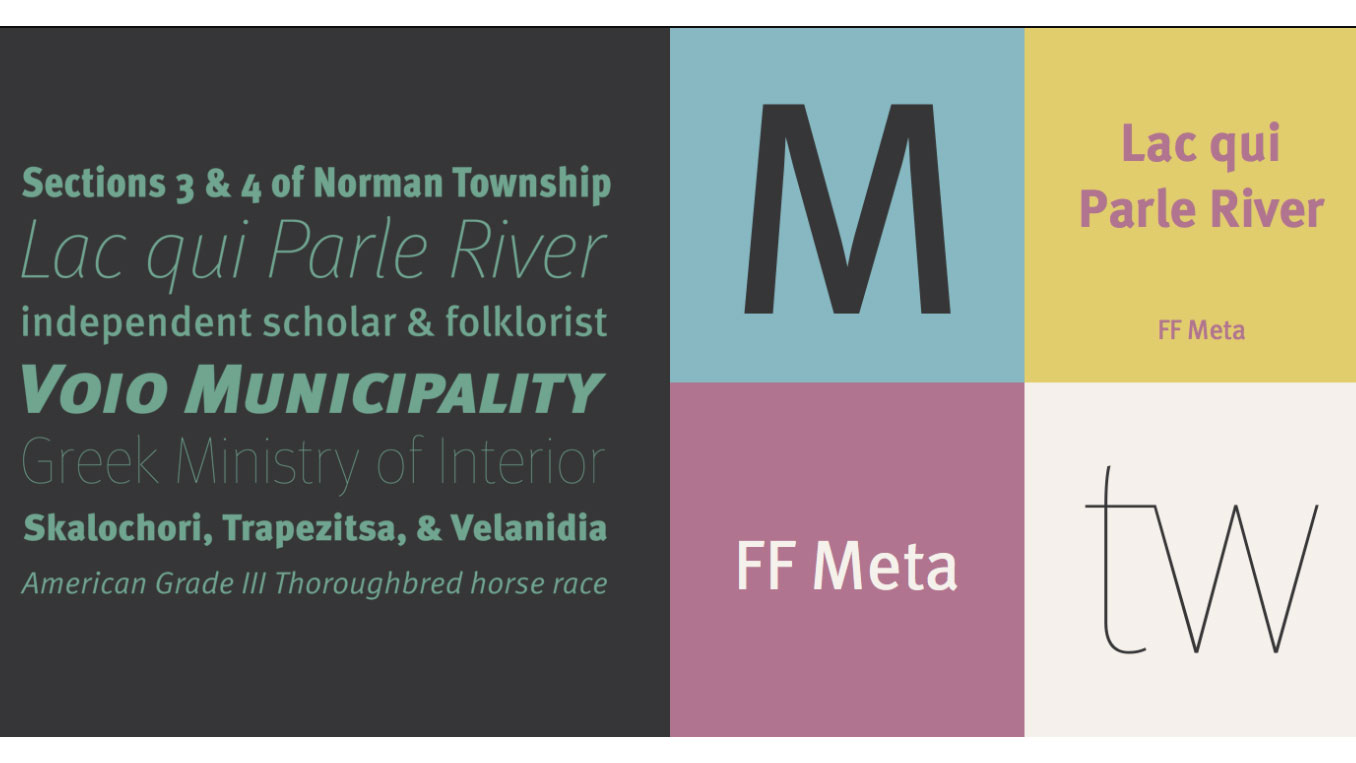 FF Meta sans serif font sample