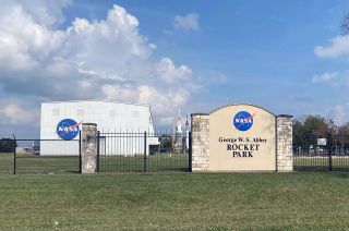 The newly-named George S.W. Rocket Park honors the Apollo-era engineer who became director of NASA's Johnson Space Center in Houston.