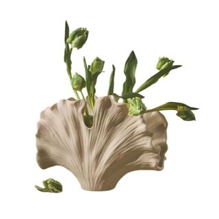 Ceramic ginkgo plant shaped vase