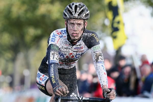 Jens Adams (BKCP - Powerplus) crosses the finish line for third place in the U23 men's Koppenbergcross