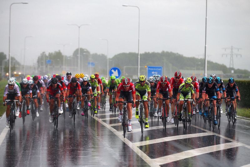 The roads were soaked on the second half of the stage