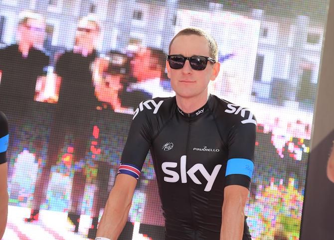 Bradley Wiggins (Team Sky) was ebullient on the stage