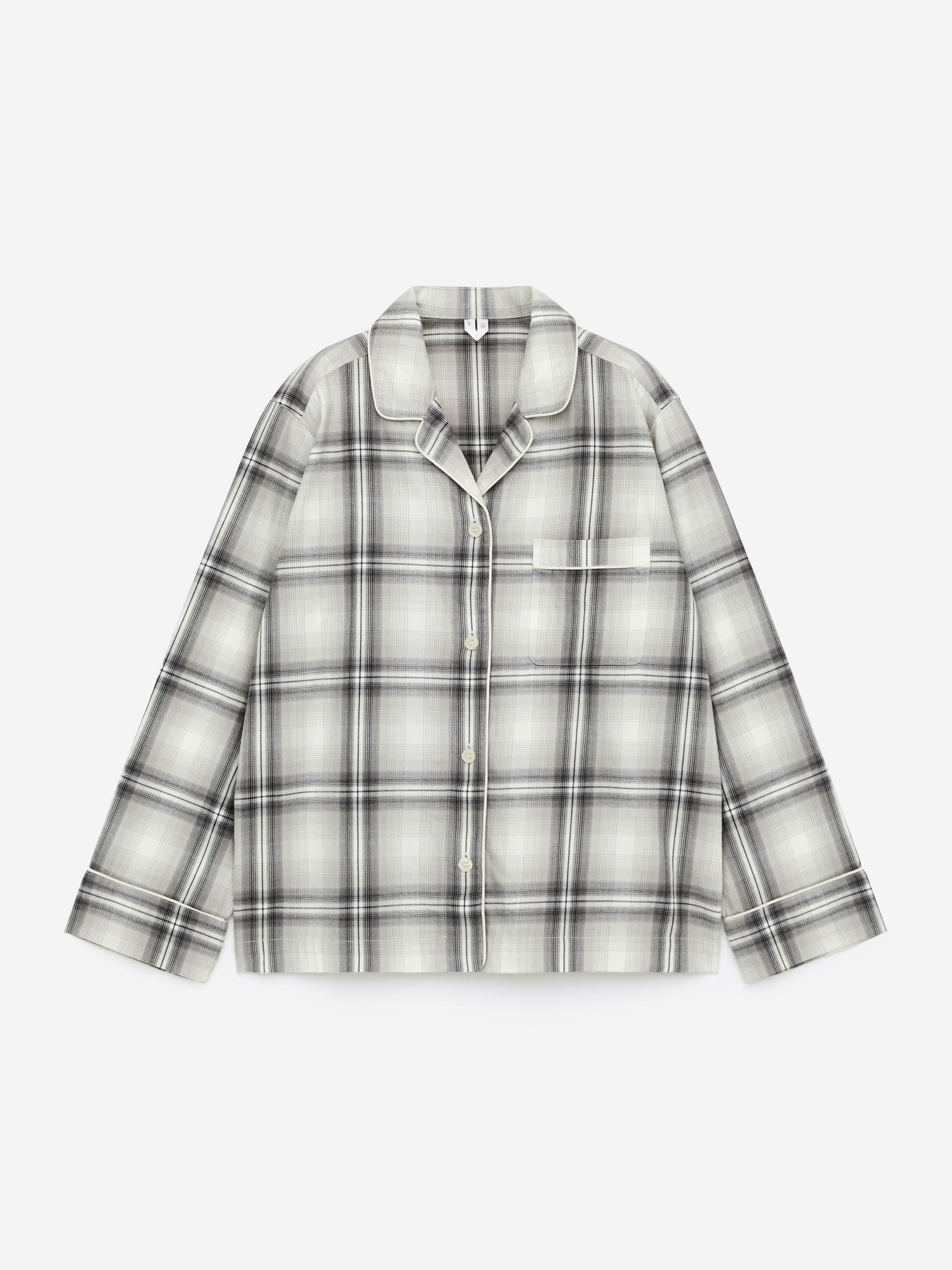 Flannel Shirt &amp;ndash; White/grey &amp;ndash; Women &amp;ndash; Arket Gb