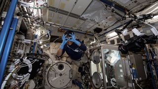 Ax-2 astronaut Rayyanah Barnawi floats in weightlessness on space station