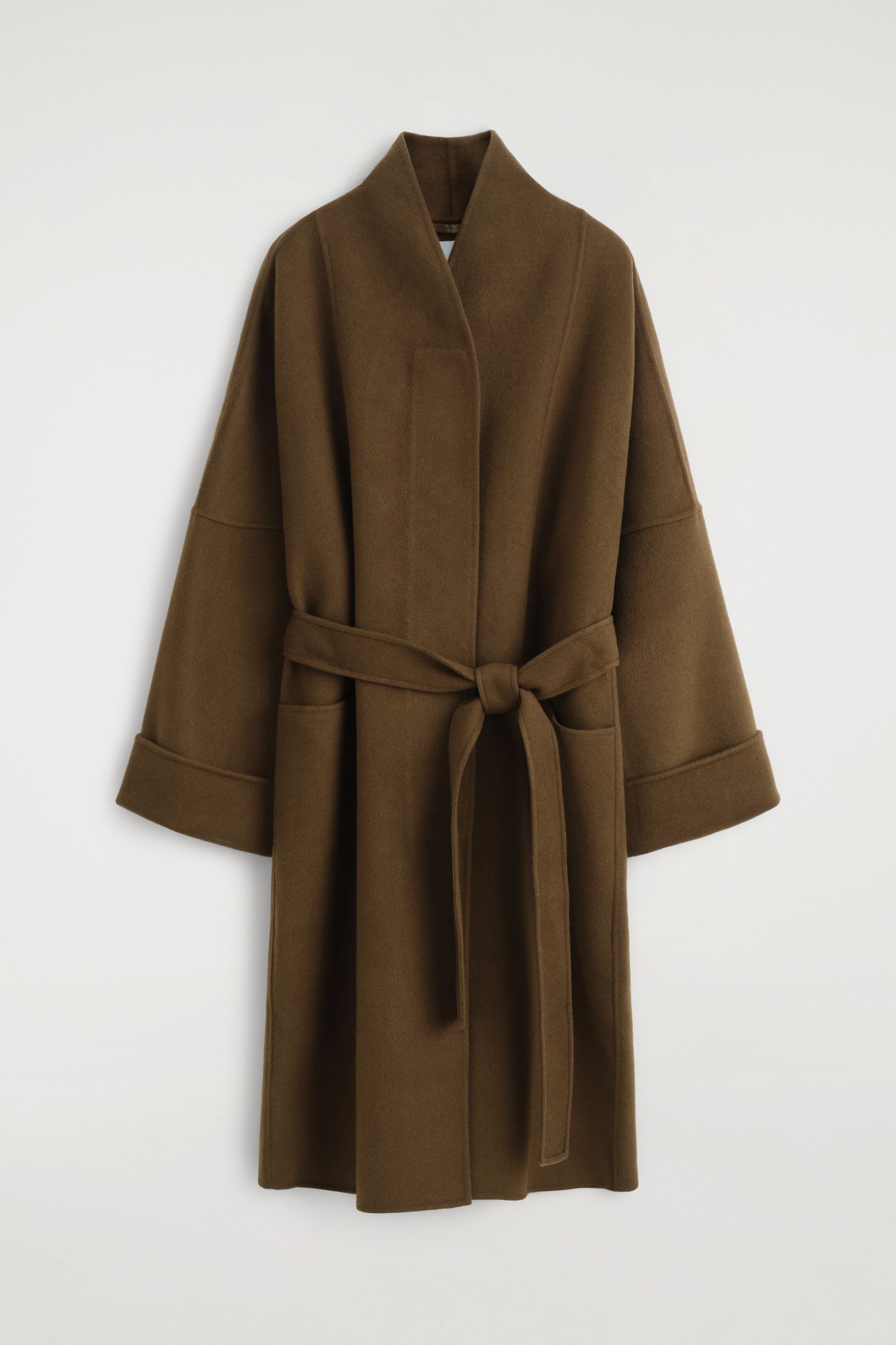 Oversized Double-Faced Wool Shawl Coat