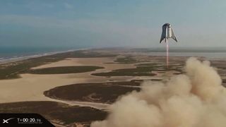 SpaceX launched its Starhopper rocket prototype on its highest flight ever on Aug. 27, 2019. The reusable hopping rocket flew from one pad to the other, with a targeted 500-foot (150 meters) ceiling at SpaceX's South Texas test site near Boca Chica Village.