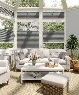 Duoshade Easifit Grey Weave conservatory blinds by Blinds2Go