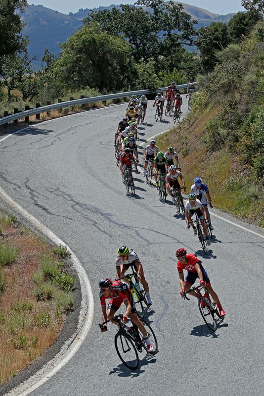 The peloton spent a lot of time descending on the lumpy parcours today