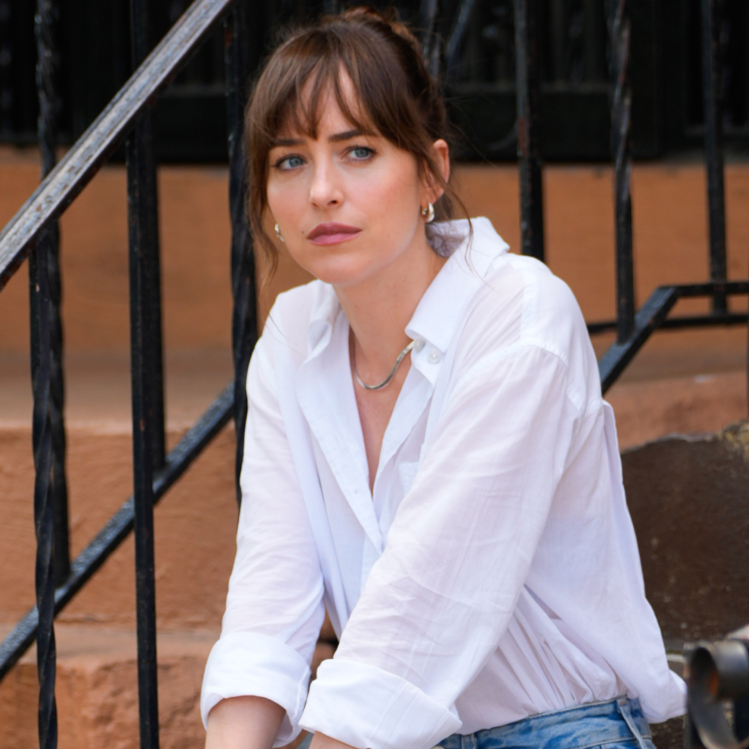 Dakota Johnson went to a workout class in L.A. wearing leggings and chunky Asics Gel-Kayano sneakers