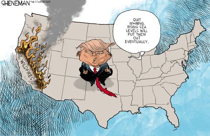Political Cartoon U.S. Trump California Climate Change