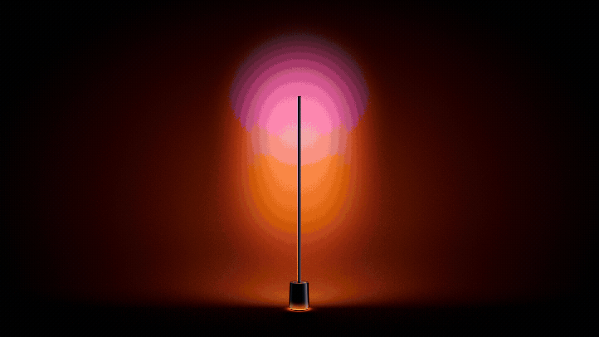 A GIF of a gradient light stand from Govee