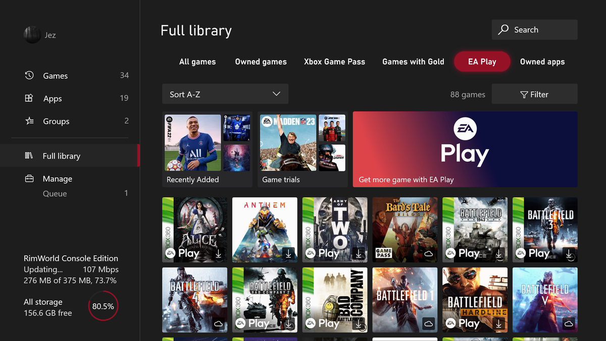 Xbox odnowił bibliotekę gier i aplikacji z nowym interfejsem użytkownika