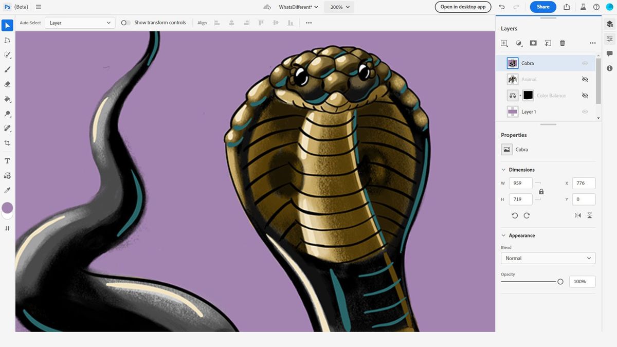 Photoshop On Web Beta Cobra