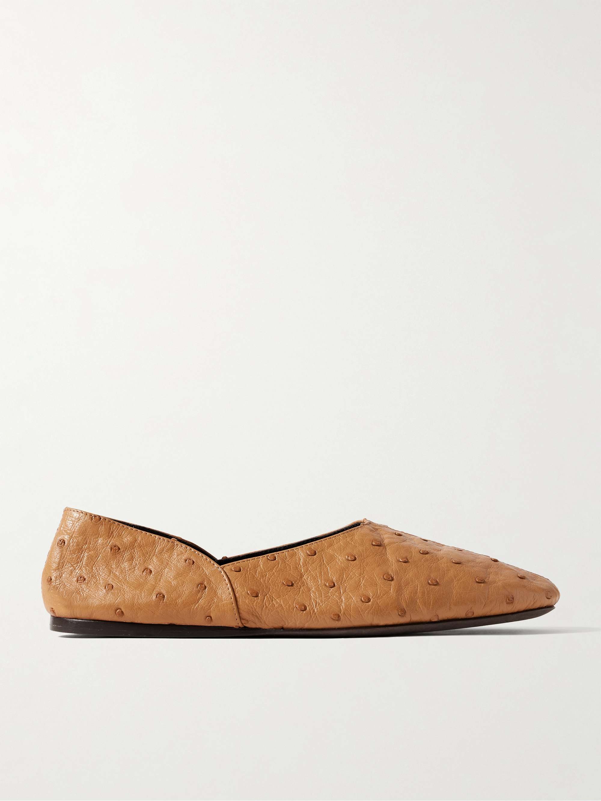 Jane Ostrich Leather Flats
