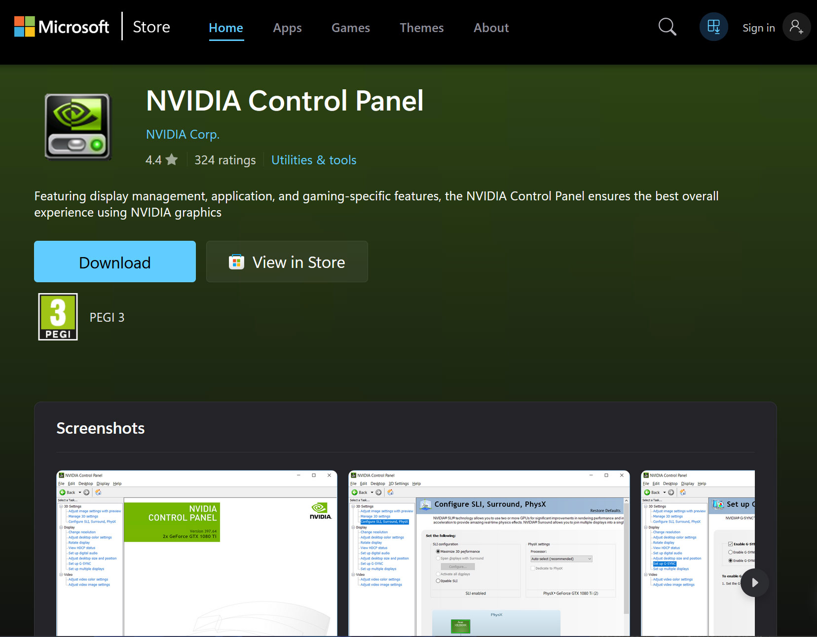 Nvidia graphics settings adjustment