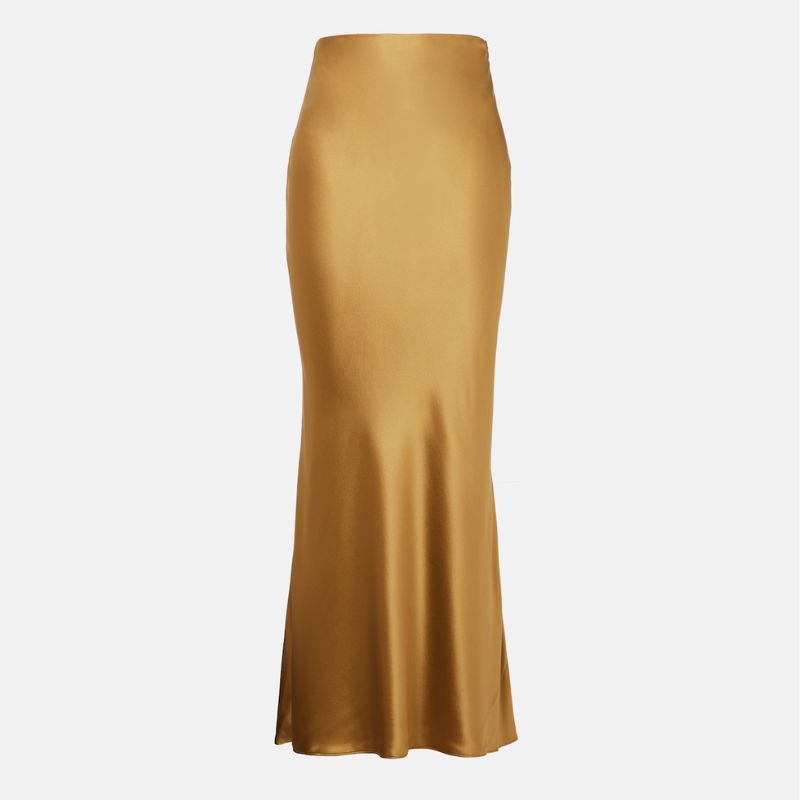 gold satin skirt