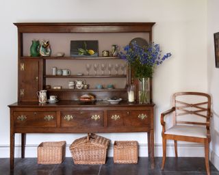antique dresser in a traditional dining room