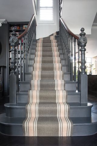striped sisal stair runner