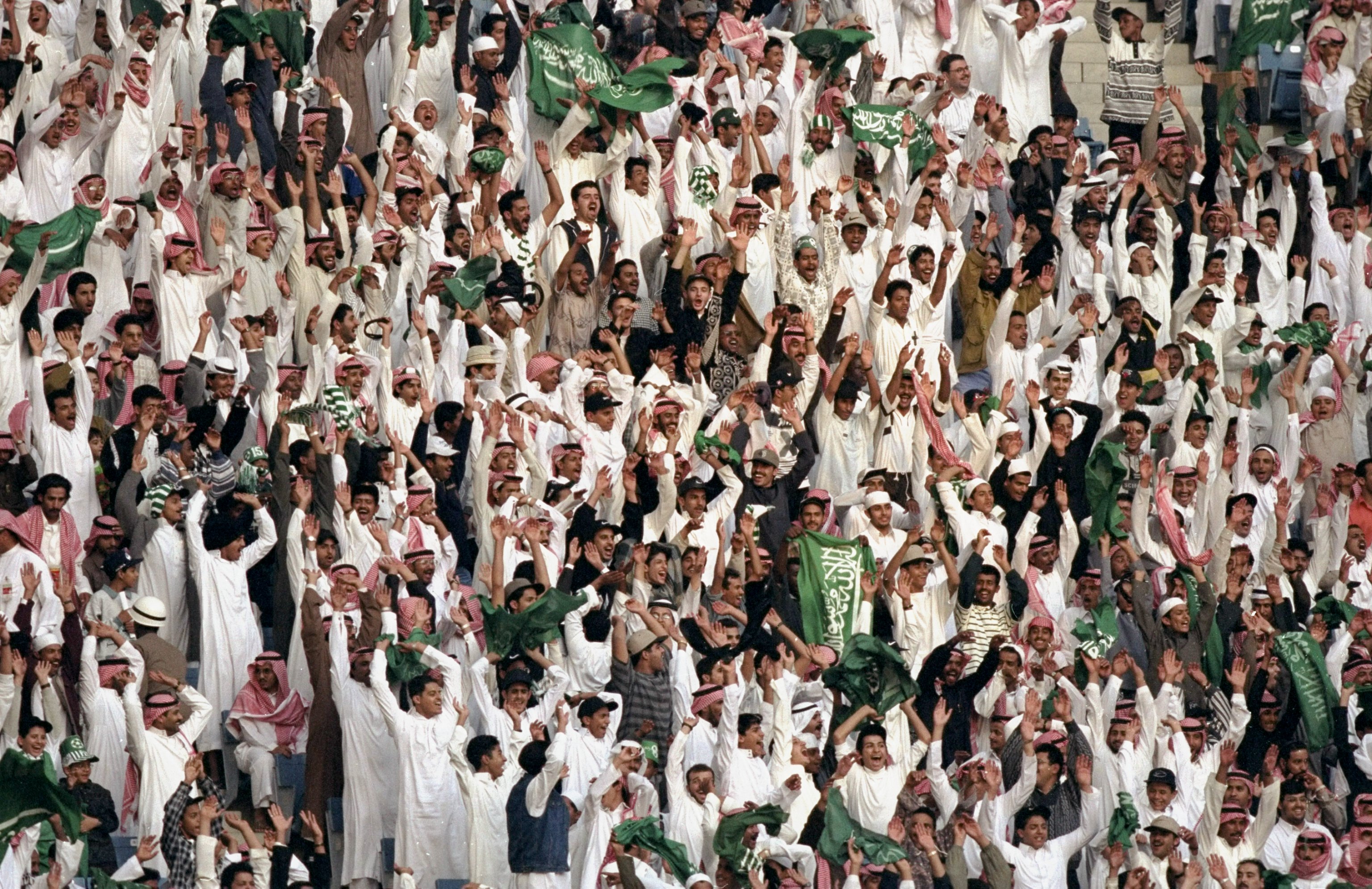 Saudi Arabia fans during a match at the 1997 Confederations Cup in Riyadh.