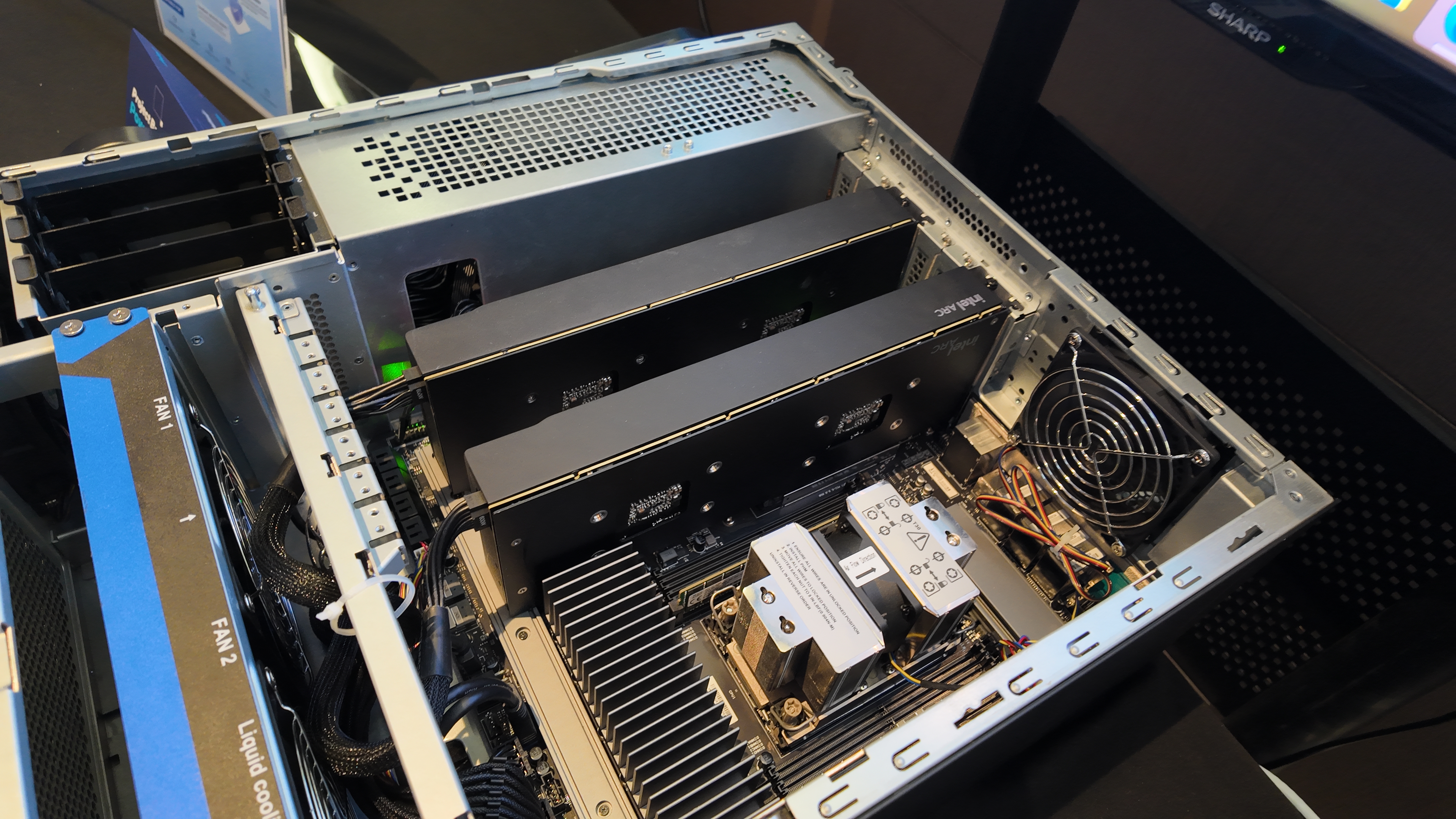 Maxsun's Intel Arc Pro B60 dual-GPU graphics card on show at Computex, 2025.