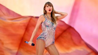 Taylor Swift in a sparkly bodysuit 